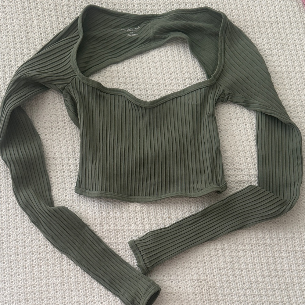 Urban Outfitters Out from Under Olive Ribbed Crop Top Sz XS/S